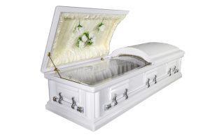White Full Glass Cremation Casket